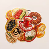 Türk Kahvaltısı 15 Adet Suya Dayanıklı Vinil Sticker Seti