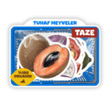 Tuhaf Meyveler sticker seti, egzotik meyve çizimleri içeren vinil etiketler