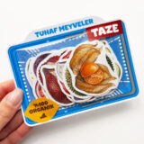 Tuhaf Meyveler sticker seti, egzotik meyve çizimleri içeren vinil etiketler