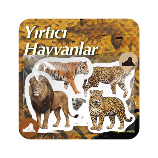 Baprile Yırtıcı Hayvanlar Sticker Seti 24 Adet Vinil Etiket