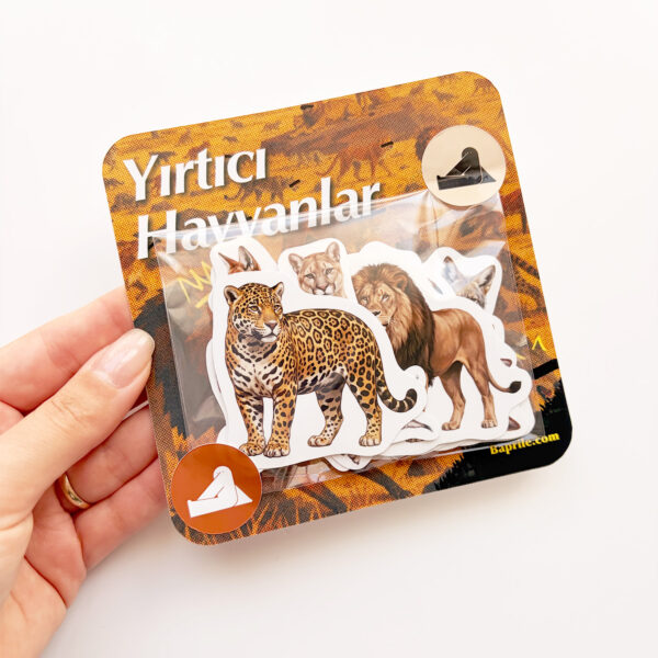 Baprile Yırtıcı Hayvanlar Sticker Seti 24 Adet Vinil Etiket