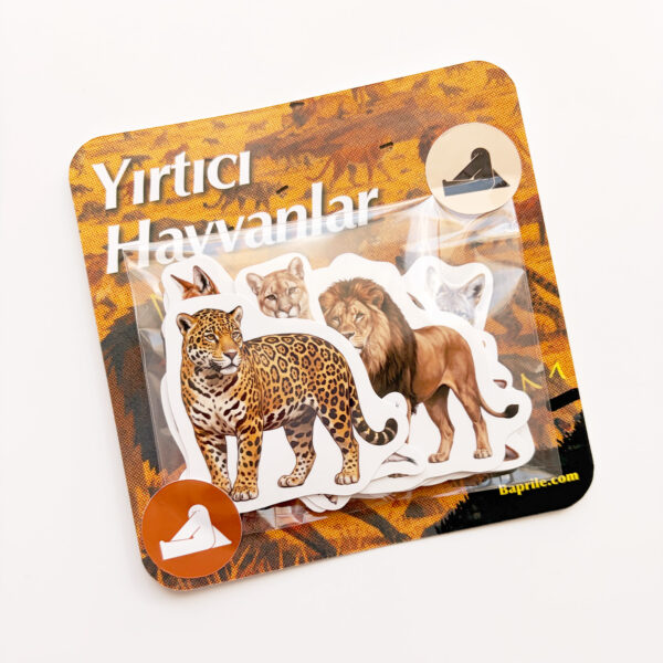 Baprile Yırtıcı Hayvanlar Sticker Seti 24 Adet Vinil Etiket