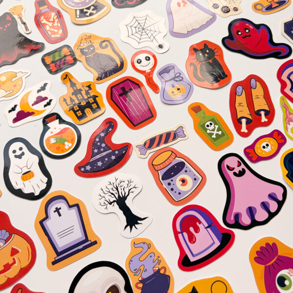 Spooky Dump Halloween 70 adet Cadılar Bayramı sticker paketi ve etiketleri