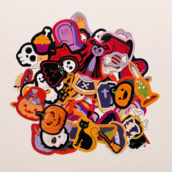 Spooky Dump Halloween 70 adet Cadılar Bayramı sticker paketi ve etiketleri