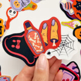 Spooky Dump Halloween 70 adet Cadılar Bayramı sticker paketi ve etiketleri
