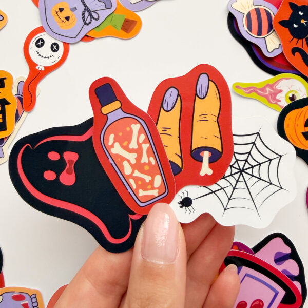 Spooky Dump Halloween 70 adet Cadılar Bayramı sticker paketi ve etiketleri