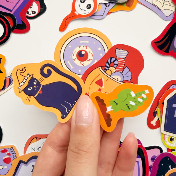 Spooky Dump Halloween 70 adet Cadılar Bayramı sticker paketi ve etiketleri
