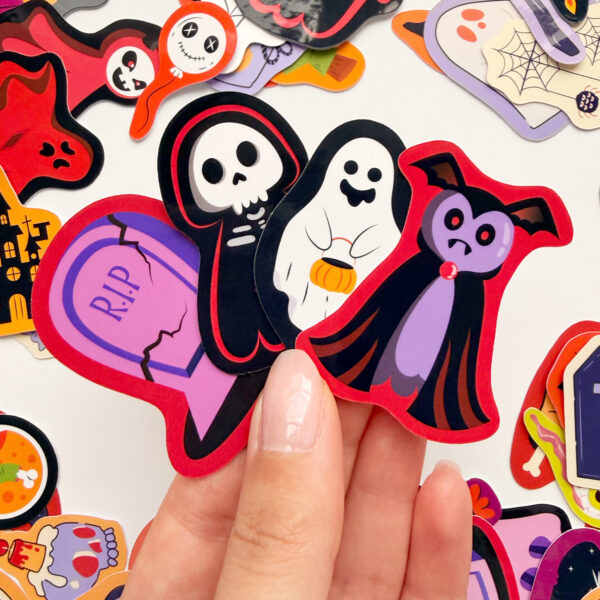 Spooky Dump Halloween 70 adet Cadılar Bayramı sticker paketi ve etiketleri