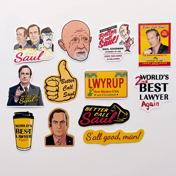 Better Call Saul 12 parça suya dayanıklı vinil sticker seti