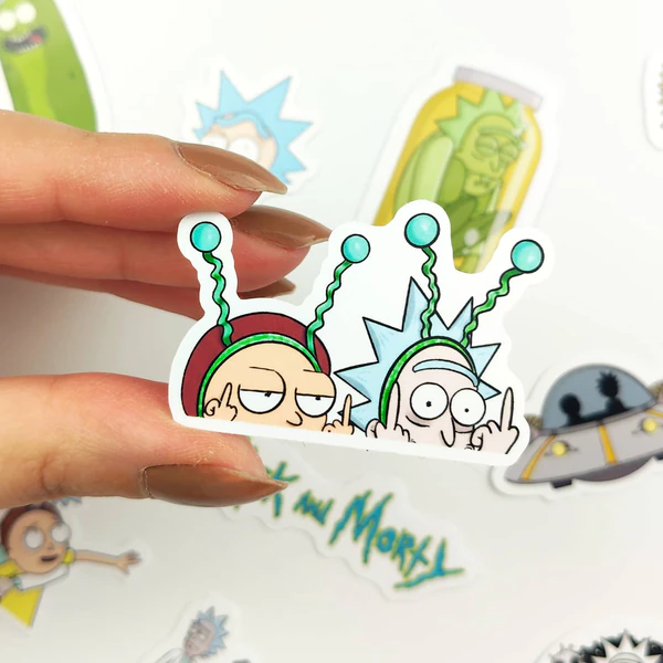 Rick and Morty sticker paketi 20 parça suya dayanıklı vinil etiket seti