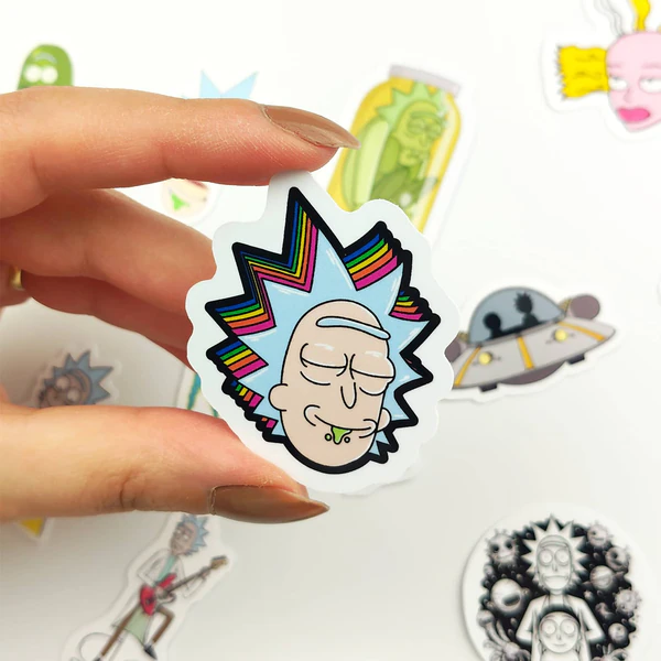 Rick and Morty sticker paketi 20 parça suya dayanıklı vinil etiket seti