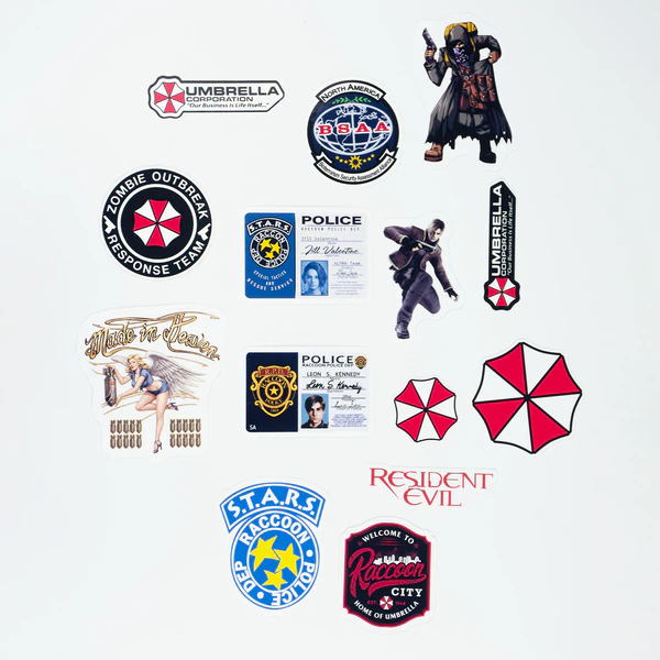Resident Evil Umbrella Corp 14 parça suya dayanıklı vinil sticker seti