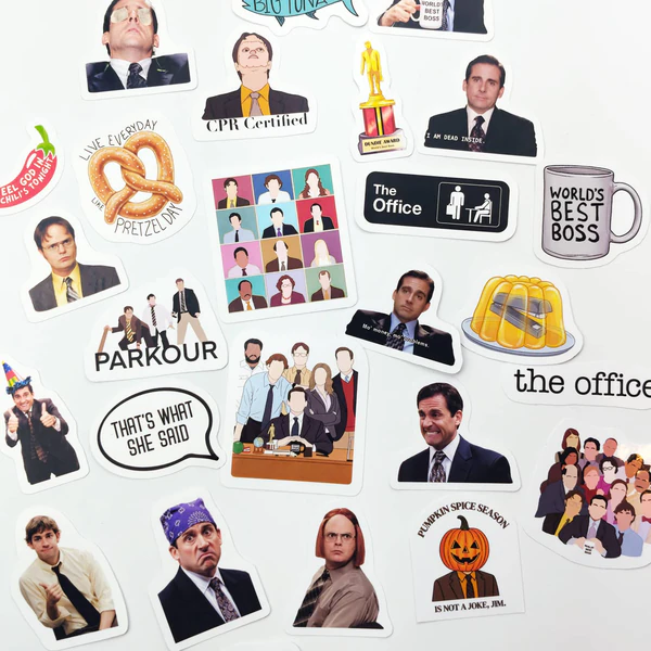 The Office sticker paketi 25 parça suya dayanıklı vinyl etiket seti
