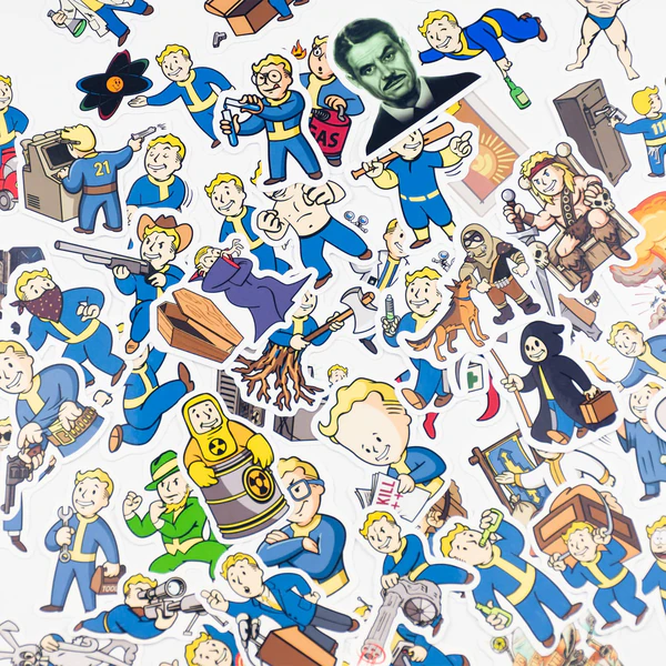 Fallout Mega Perks & More 71 parça suya dayanıklı vinyl sticker seti
