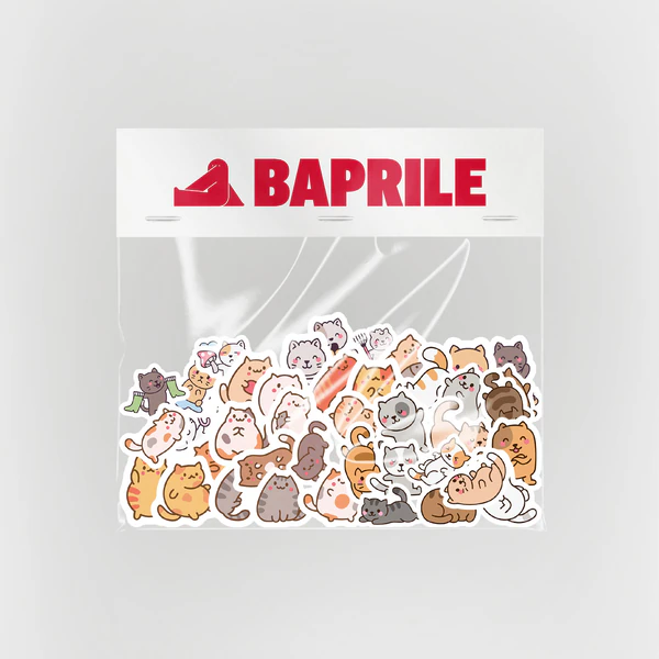 Baprile 80 parça suya dayanıklı kedi sticker seti