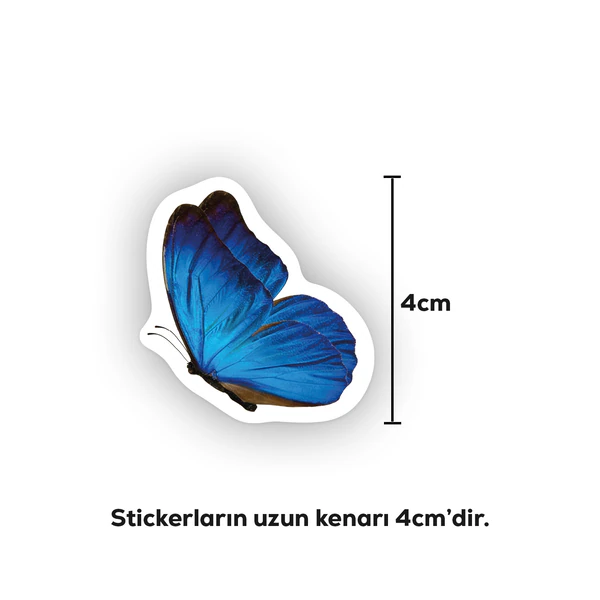 Renkli kelebek desenli 22 parça suya dayanıklı vinil sticker paketi