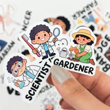 İngilizce Meslekler Sticker Paketi 23 Parça Suya Dayanıklı Parlak Vinil Etiket Seti