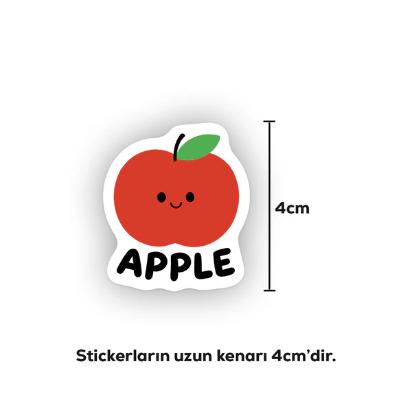 İngilizce meyveler sticker paketi 22 parça suya dayanıklı vinyl etiket seti