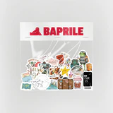 Seyahat temalı 22 parça suya dayanıklı vinil sticker paketi