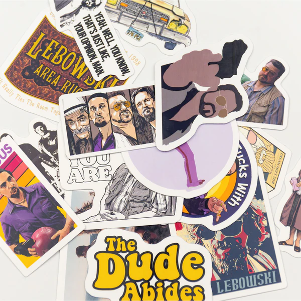Big Lebowski 16 parça suya dayanıklı parlak vinil sticker seti