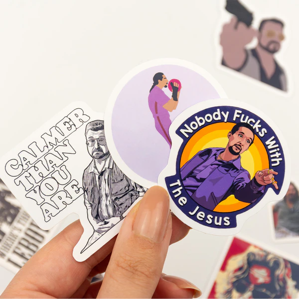 Big Lebowski 16 parça suya dayanıklı parlak vinil sticker seti