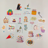 Happy Birthday Sticker Paketi 25 Parça Suya Dayanıklı Doğum Günü Etiket Seti