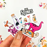 Taş Devri temalı 23 parça parlak vinil sticker paketi
