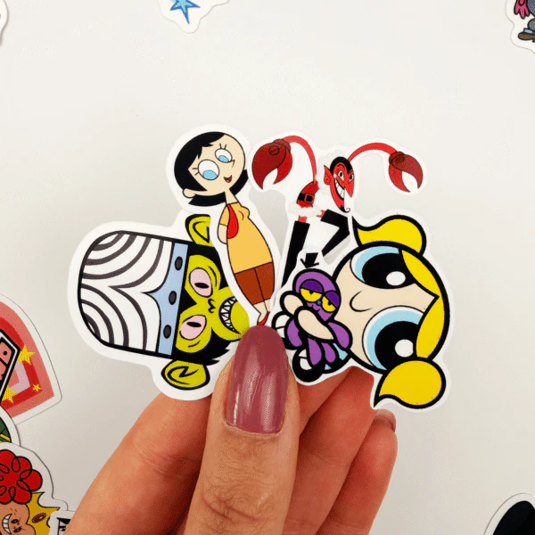 Powerpuff Girls mega sticker paketi 46 parça suya dayanıklı etiket seti