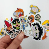 Powerpuff Girls 14 parça suya dayanıklı parlak vinil sticker seti