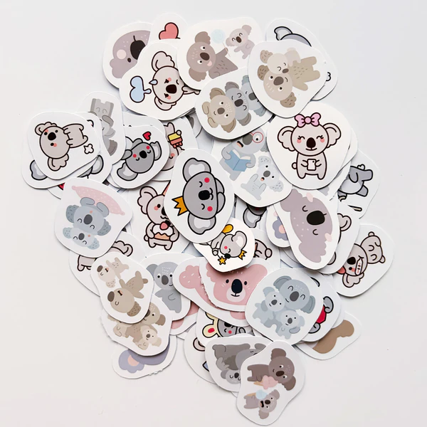 Sevimli Koalalar 80 Parça Suya Dayanıklı Sticker Paketi