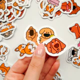 Sevimli Köpekler 80 parça suya dayanıklı vinil sticker seti