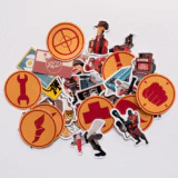 Team Fortress 2 TF2 33 parça suya dayanıklı parlak vinil etiket seti