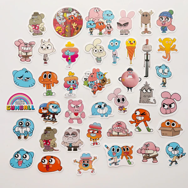 Gumball 40 Parça Suya Dayanıklı Parlak Vinil Sticker Paketi