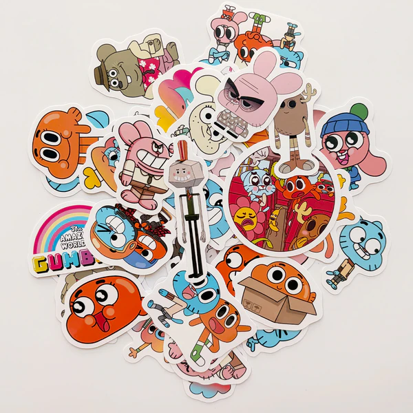 Gumball 40 Parça Suya Dayanıklı Parlak Vinil Sticker Paketi