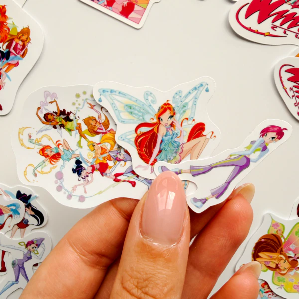 Winx Club 26 Parça suya dayanıklı parlak vinil etiket sticker seti