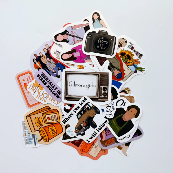 Gilmore Girls 30 parça suya dayanıklı parlak vinil sticker seti