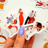 Müzik Enstrümanları ve Müzisyenler 63 Parça Suya Dayanıklı Sticker Paketi