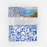 Akdeniz Esintisi mavi beyaz motifli 51 parça suya dayanıklı sticker paketi