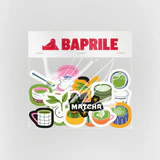 Matcha latte temalı 15 parça suya dayanıklı vinyl sticker seti
