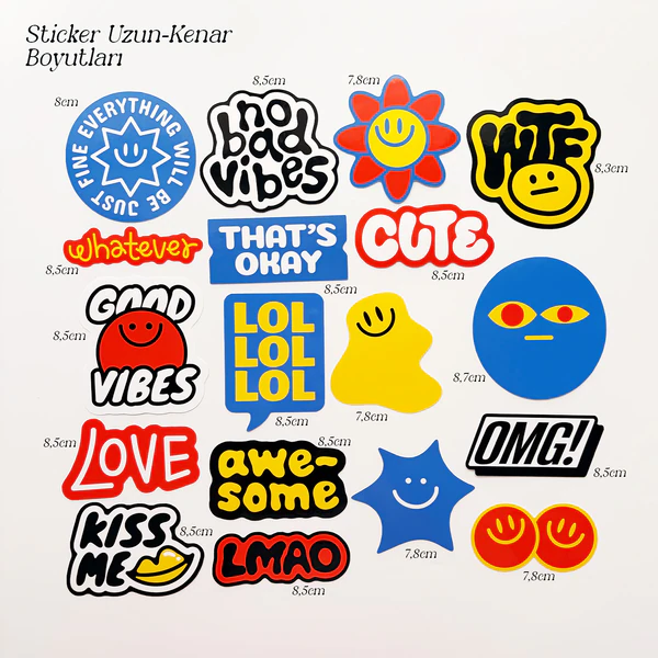 The Dump V Eğlenceli Sticker Koleksiyonu 18 Parça Laptop Kaykay Termos Etiket Seti