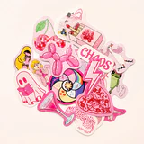 Baprile Chroma pembe temalı yıldız desenli hologram sticker seti 21 adet