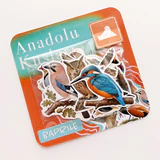 Baprile Anadolu Kuşları 25 adet suya dayanıklı parlak vinil sticker seti