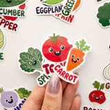İngilizce Sebzeler 21 adet parlak vinil sticker paketi