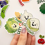 İngilizce Sebzeler 21 adet parlak vinil sticker paketi