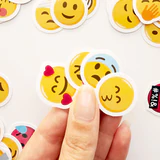 Emojiler Mix Duygu Yüz İfadeleri 96 Adet Suya Dayanıklı Vinyl Sticker Paketi Baprile