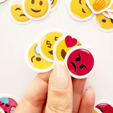 Emojiler Mix Duygu Yüz İfadeleri 96 Adet Suya Dayanıklı Vinyl Sticker Paketi Baprile