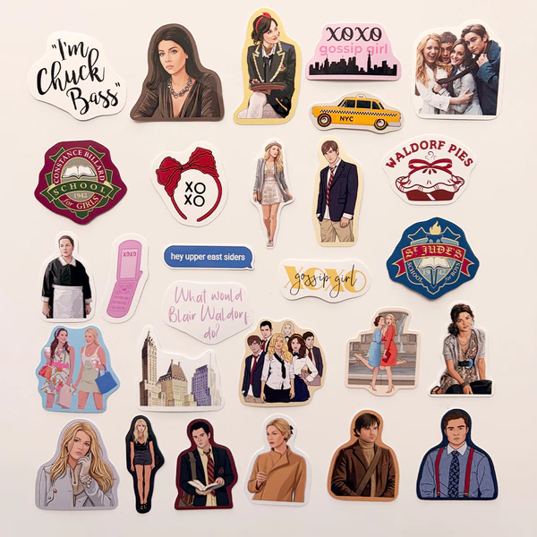 Gossip Girl 28 Adet Suya Dayanıklı Parlak Vinil Sticker Seti