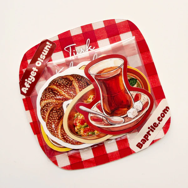 Türk Kahvaltısı 15 adet kahvaltılık vinil sticker seti