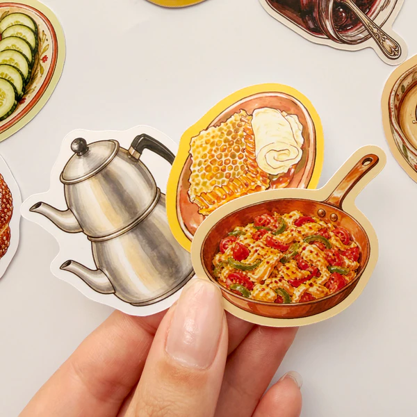 Türk Kahvaltısı 15 adet kahvaltılık vinil sticker seti