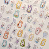 Tavşanlar 60 Adet Suya Dayanıklı Parlak Vinil Sticker Paketi